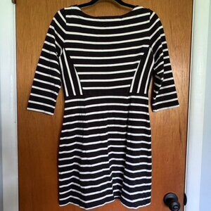 GAP Black and White Striped Shift Dress - size S petite